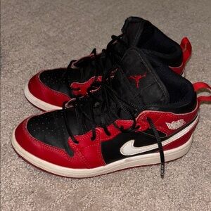 Air Jordan Retro 1 Red and Black High-Top Sneakers